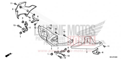 PANNEAU INFERIEUR (NC750SA) NC750SAK de 2019